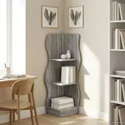 Kutna polica Siva sonoma 34 x 33 x 102 cm Konstruirano drvo