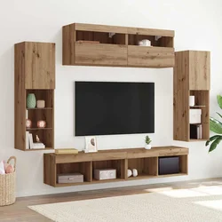 Set TV komoda Zidne 6 pcs hrast artisan Konstruirano drvo