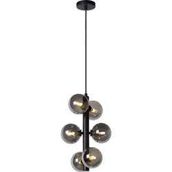 Mitea M10468-6 B vertikalna visilica sa 6 dimljenih kugli, crna, 6xG9