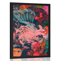 Plakat abstraktne rože - 20x30 black