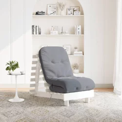 Futon na razvlačenje s madracem bijeli 60x206x11 cm borovina