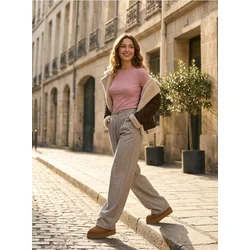 Sinsay - Wide leg pantalone - BEŽ