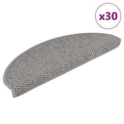 Samoljepljivi otirači za stepenice 30 kom 65x21x4 cm srebrni