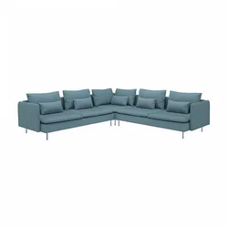 SÖDERHAMN Ugaona sofa, 6-sed, Fridtuna tamnosiva-plava