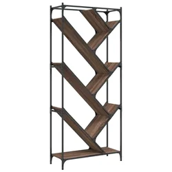 Regal za knjige smeđa boja hrasta 79x30x180 cm od drva i metala
