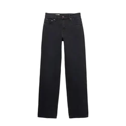 Pull&Bear Kavbojke črn denim