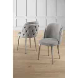 HANAH HOME Set stolica (4 komada) Axle Grey Chrome