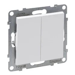 Legrand - Dupli stepenišni prekidač bez okvira br. 6+6 SUNO beli