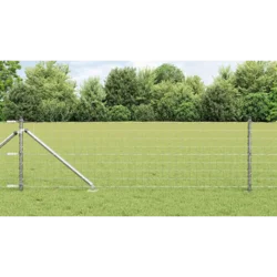 vidaXL Evropska Ograja s 13 Bodicami 0.4x25 m Cinkano Jeklo