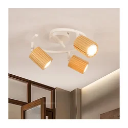 Brilagi - Stropna spot svetiljka MODERN WOOD 3xGU10/8W/230V drvo/bela