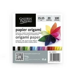 Papir za origami - 15 x 15 cm, mešanica barv, 100 kosov