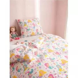 Sinsay - Pamučna posteljina sa motivom sirena - roze