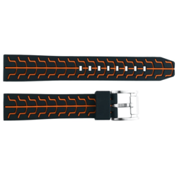 Active Pas silikon JD051 črn oranžne črte 24mm