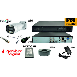 GMB-03** Set kamera za video nadzor 3tbHDD +16x CAM-AHD5MP-HAU60W rg59+100m bnc+dc konekt full color