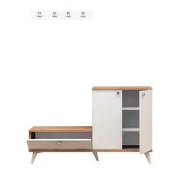 Hanah Home Evva (cipelarnik + čiviluk), Bela