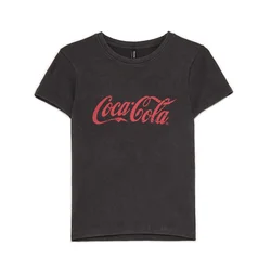 Cropp - Majica s natpisom Coca-Cola - tamno siva