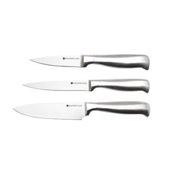 Kitchen knife set, 3 pieces, steel - MasterClass