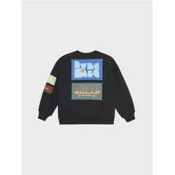Sinsay - Loose crewneck duks sa pamukom i našivkama - crno