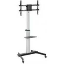 S-Box FS-444, POKRETNI Podni nosač za LCD/LED/Plasma TV, Za veličinu ekrana od 37 do 86 inča, do 50 kg težine, Vertikalni nagib +5/ - 10, Rotacija 0-90 (Portret / Landscape), Podesiv po visini, sa točkovima za lako pomeranje, Polica za DVD podesiva po visini nosivosti do 5 kg (400 x 260 mm), Maksimalna visina do ose LCD-a je na 1200 - 1600 mm od poda, Laka montaža, Idealan za prezentacije, sajmove