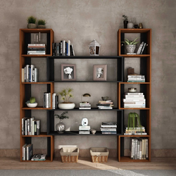 Hanah Home Polica za knjige CPT6012-200114-190x200x25 cm, Braon