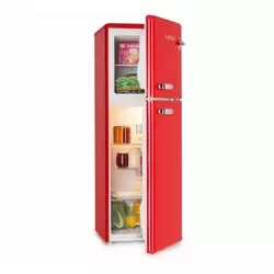 Klarstein Audrey, hladnjak sa zamrzivačem, 90 l/39 l, retro izgled, crveni
