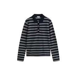 GANT Majica temno modra / bela