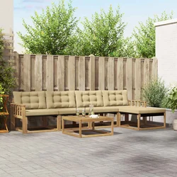 Set vanjskih sofa 6 pcs Bijela i bež 79 x 79 x 37 cm