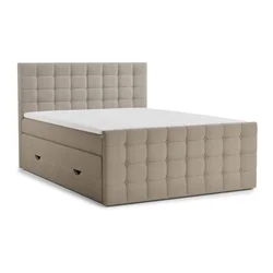 Bež boxspring postelja s prostorom za shranjevanje 200x200 cm Tasca – Maison de Reve