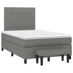 Vidaxl Box spring postelja z vzmetnico temno siva 120x190 cm blago