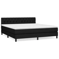 Vidaxl Box spring postelja z vzmetnico črna 160x200 cm blago