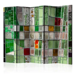 artgeist Paravan Emerald Stained Glass I, 5-Delni, Akustičen