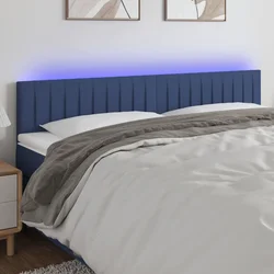 Vidaxl vidaXL Vzglavje postelje z LED modro 160x5x78/88 cm blago