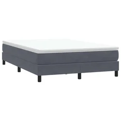 vidaXL Box spring postelja brez vzmetnico temno siva 140x210 cm žamet