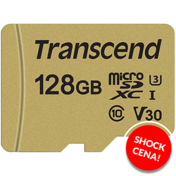 Transcend microSDXC kartica 128 GB Transcend Premium 500S Class 10, UHS-I, UHS-Class 3, v30 Video Speed Class Uklj. SD-adapter