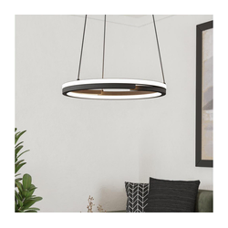 Eglo 901822 - LED prigušiva luster na sajli MEZZOMONTE 2xLED/20W/230V crna + daljinski upravljač