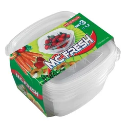 KOMPLET 3 PLASTIČNIH KVADRATNIH KOZARCEV 1,2L
