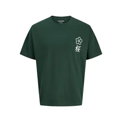 Jack & Jones Junior Majica JJDYLAN temno zelena / bela
