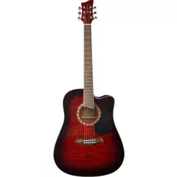 Jay Turser JTA-454QCET Red Sunburst elektro-akustična gitara