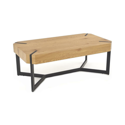 Konferencijski stočić LAVIDA 43x110 cm zlatni hrast/crna