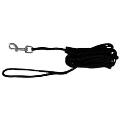 Pleten povodec za pse, črn - 5m