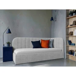 MID.YOU OBLAZINJENA POSTELJA 90 cm x 200 cm , les, tekstil, leseni material siva