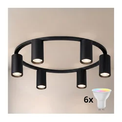 Brilagi - LED RGBW prigušiva plafonska svetiljka SELE 6xGU10/6,5W/230V crna