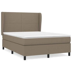 Vidaxl Box spring postelja z vzmetnico taupe 140x190 cm blago