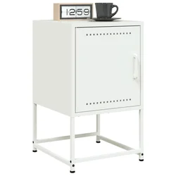 Vidaxl vidaXL Nočne omarice, komplet 2, bele, 36x39x60,5 cm, jeklo