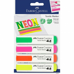 Faber Castell tekstil markeri NEON set 1/4