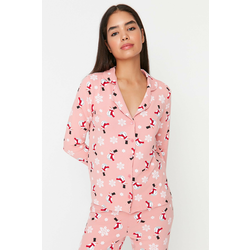 Trendyol Multicolor 100% Cotton Patterned Knitted Pajamas Set