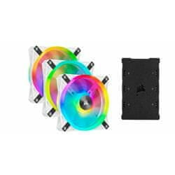 Corsair QL Series QL120 RGB LED ventilator, 3x 120mm, Lighting Node CORE, bela