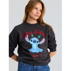 Sinsay - Crewneck dukserica sa božićnim printom Stitch - tamno siva