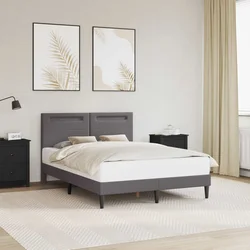 vidaXL Konstrukcija postelje Siva 120 x 200 cm Umetno usnje