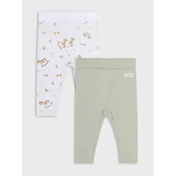 Sinsay - Pamučne helanke od rebrastog pletiva 2 pack - belo